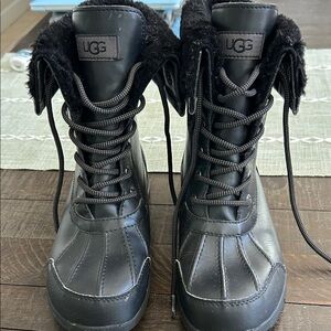 UGG Black Lace-Up Boots